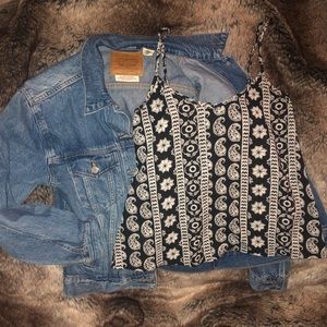 Hollister Black and White Design Tank